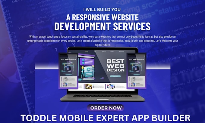 Gig Preview - Develop a responsive web mobile app website with toddle