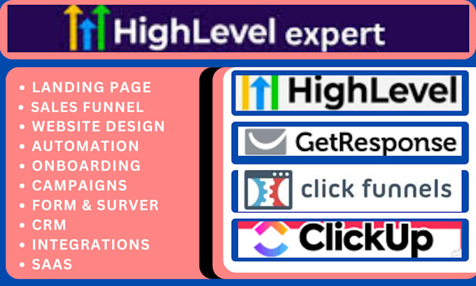 Gig Preview - Be your gohighlevel email marketing, website,  landing page, automation expert,