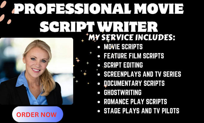 Gig Preview - Be your script writer for feature film movie script screenplay tv series