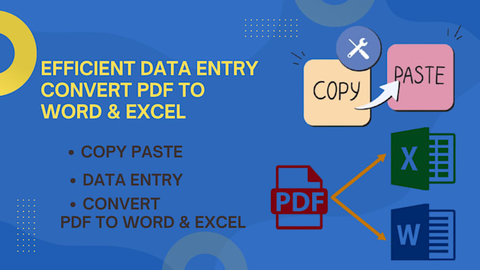 Gig Preview - Accurate data entry, copy paste, and convert PDF to word or excel