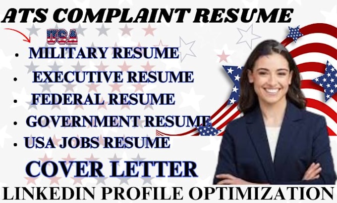 Gig Preview - Write federal resume for usajobs government resume, executive cv cover letter