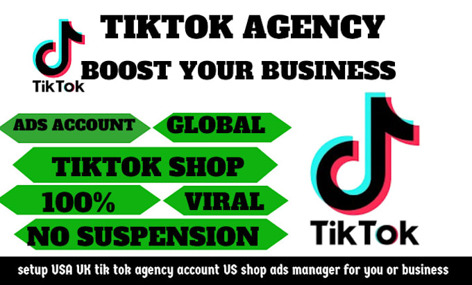 Gig Preview - Create tik tok agency account, tiktok shop worldwide tiktok ads agency account