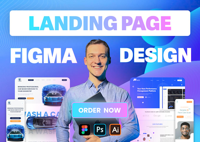 Gig Preview - Custom landing page figma design for maximum conversions