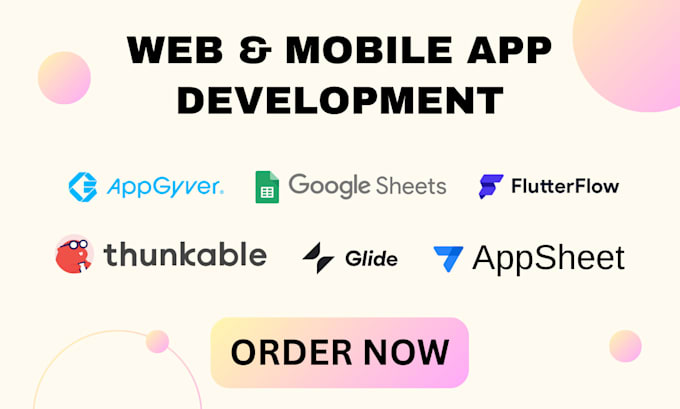 Gig Preview - Build app with appsheet glide appgyver thunkable flutterflow google sheet