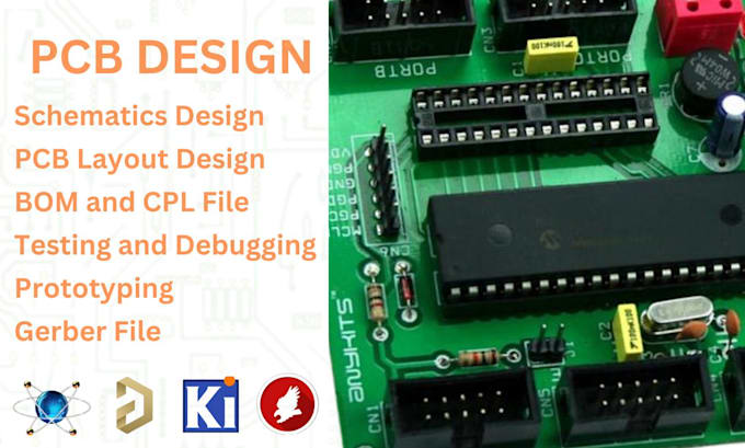 Gig Preview - Design pcb board circuit schematics prototype in altium eaglecad easyeda kicad