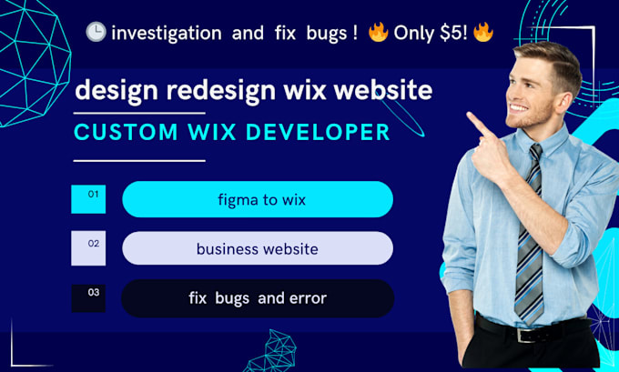 Gig Preview - Do wix velo code, bug fixes with wix code, wix custom code