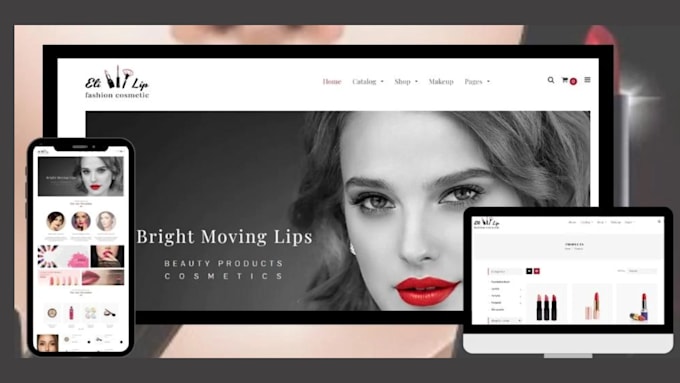 Gig Preview - Design profitable lipsticks shopify store lip gloss dropshipping makeup website