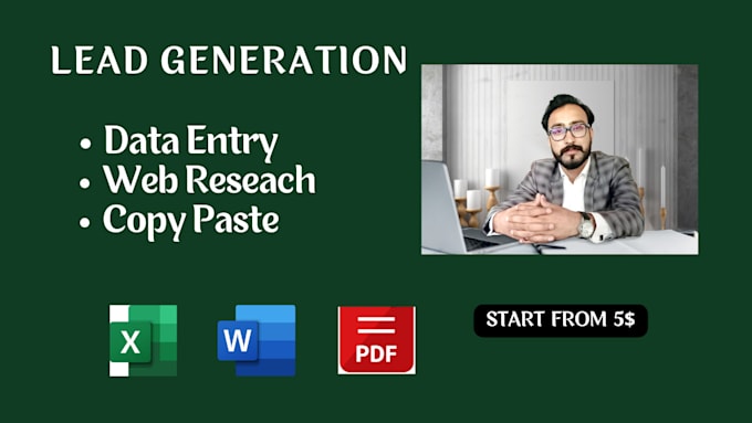 Gig Preview - Do data entry, lead generation, copy paste