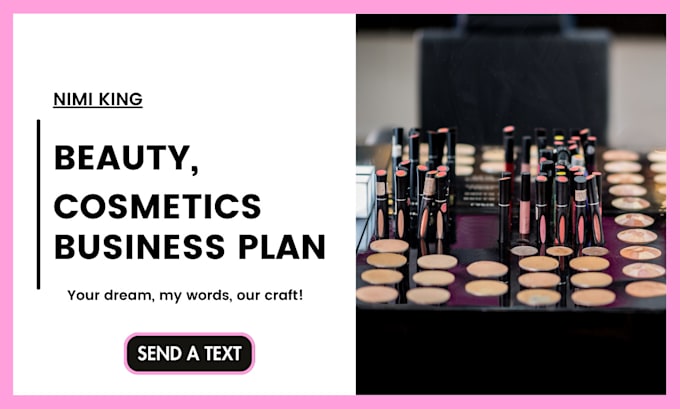 Gig Preview - Write beauty supply store beauty products cosmetics business plan usa uk canada