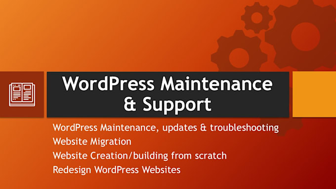 Gig Preview - Provide wordpress maintenance and support