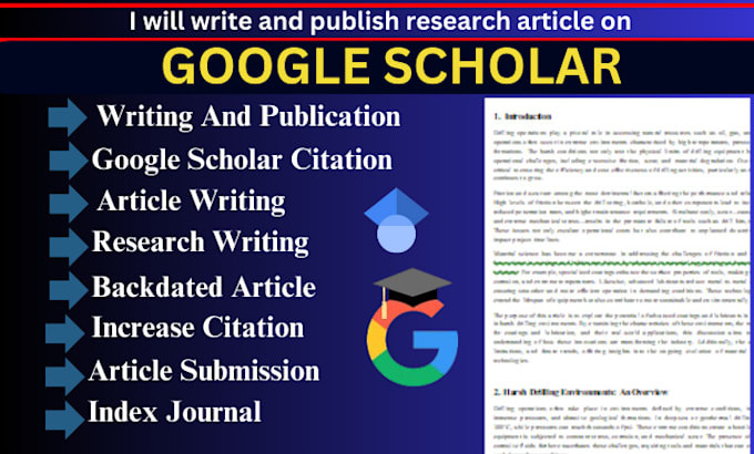 Gig Preview - Publish research article on google scholar writing and publication, backdating