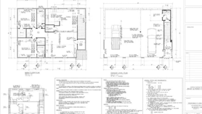 Gig Preview - Draw architectural floor plans, elevation, section roof site plan in autocad