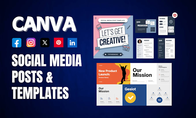 Gig Preview - Design editable canva graphic templates for social media and marketing