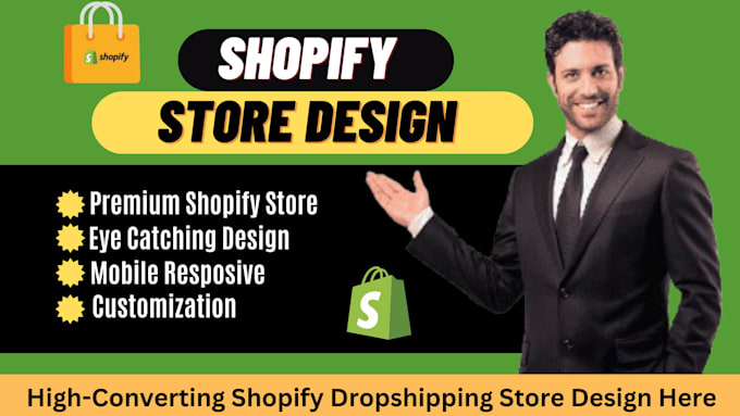 Gig Preview - Build a high converting shopify dropshipping store design