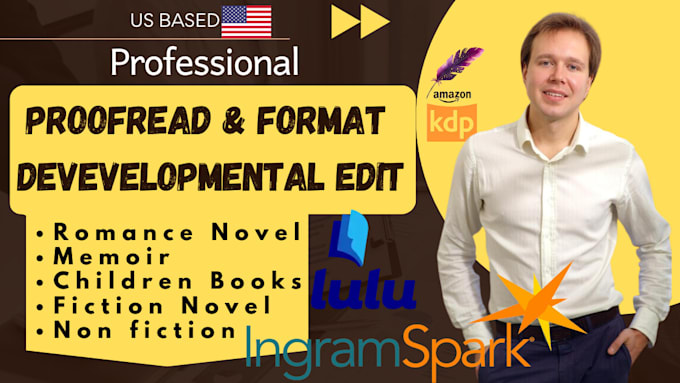 Gig Preview - Proofread, format KDP children book, developmental edit, romance novel, memoir