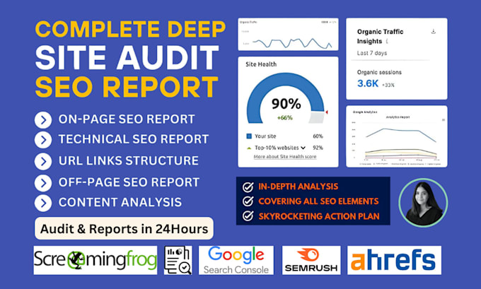 Bestseller - do SEO audit report, will do technical fixes, screaming frog, semrush, gsc fixes