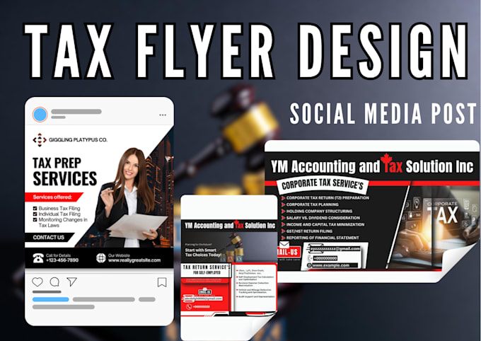 Gig Preview - Design tax flyer ,social media post for business