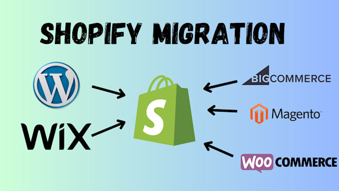 Gig Preview - Migrate wordpress, wix, woocommerce, bigcommerce to shopify