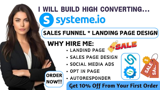 Gig Preview - Build systeme io website affiliate website design systeme io sales funnel