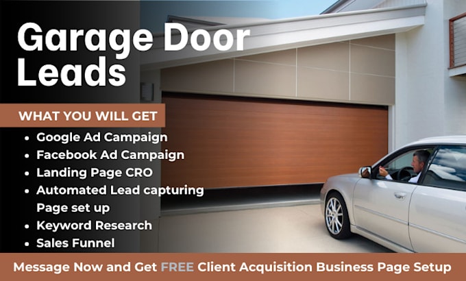 Gig Preview - Generate garage door lead garage door landing page locksmith leads hvac leads