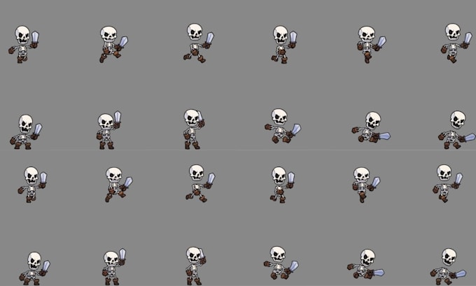 Gig Preview - Create 2d sprite animation for game assets, 2d sprite sheet character pixel art