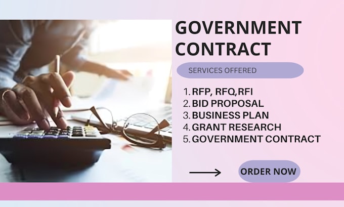 Gig Preview - Research government contract, write winning  bid proposal, rfp, rfq, rfi