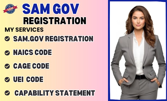 Gig Preview - Do sam gov registration, get naics, uei code, and cage code