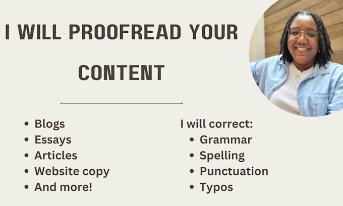 Gig Preview - Proofread your articles, blogs, website content, and more