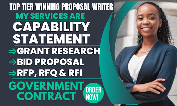 Gig Preview - Do federal capability statement grant tender bid proposal government contract