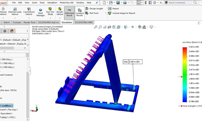 Gig Preview - Do structural stress analysis fea and cfd analysis in ansys abaqus or solidworks