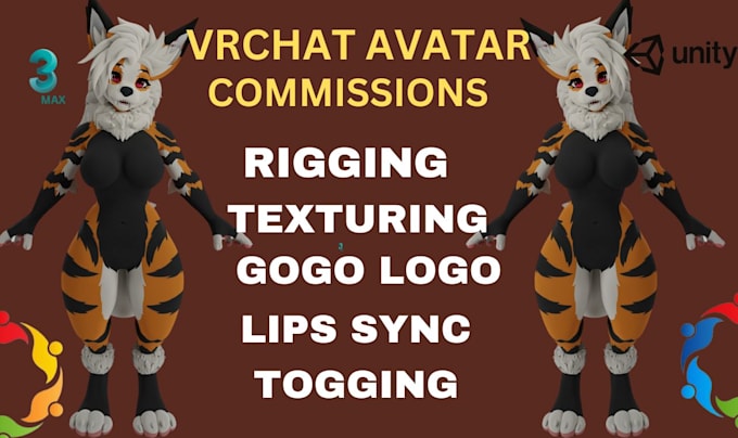 Gig Preview - Create custom vrchat avatar, 3d furry model, nsfw fursona, vtuber, vseeface,gmod