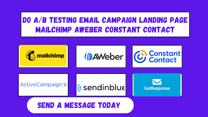 Gig Preview - Do ab testing email campaign landing page  mailchimp aweber constant contact