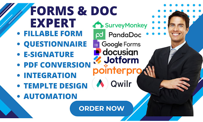 Gig Preview - Create docusign google form surveys typeform cognito form jotform formstack