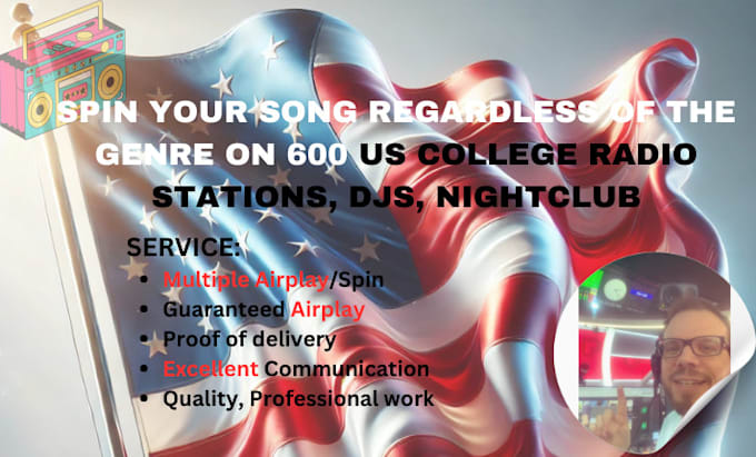 Gig Preview - Spin your song in any genre on 600 US college radio dj nightclub