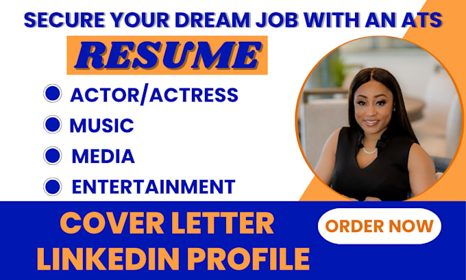 Gig Preview - Write ats formatted actor actress media music and entertainment resume