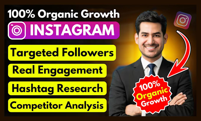 Gig Preview - Manage instagram organic growth with marketing and promotion