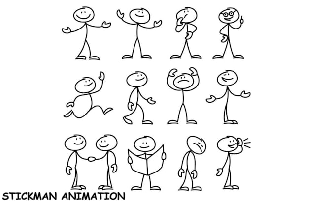 Gig Preview - Draw stickman comics, 2d stickman animation, 2d doodle art stick figure