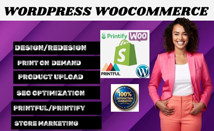 Gig Preview - Build wordpress woocommerce squarespace printful printify gelato print on demand