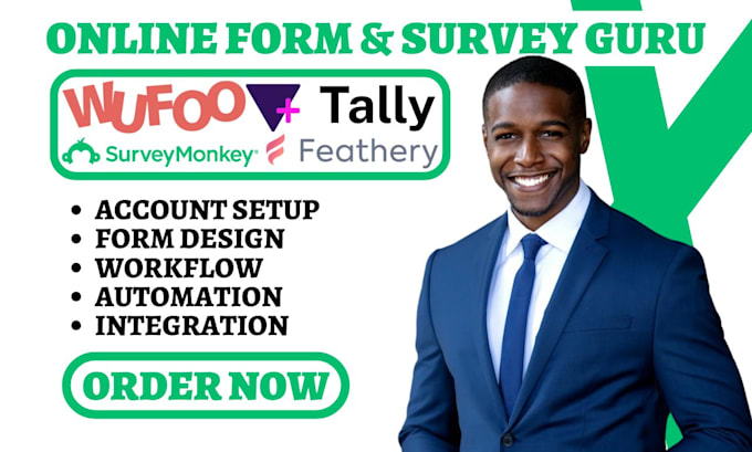 Gig Preview - Do qzzr emailmeform formkeep feathery wufoo formsite surveymonkey tally heyform