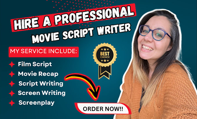 Gig Preview - Write your movie script, screenplay, script writing, movie recap, scriptwriting