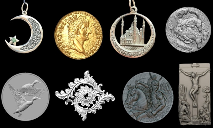 Gig Preview - 3d coin bas relief medallion pendant token logo crypto enamel pin fo 3d printing