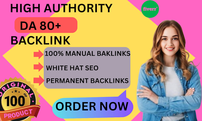 Gig Preview - Provide 40 high authority da 80 plus SEO backlink