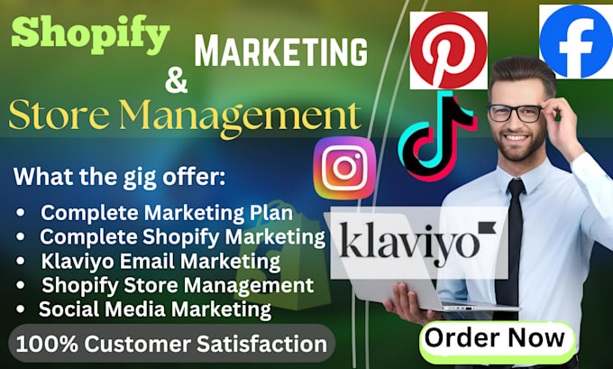 Gig Preview - Boost your sales, do klaviyo email marketing and store manager