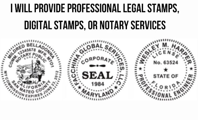 Gig Preview - Provide professional legal stamps, digital stamps, notary services