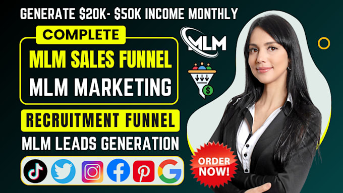 Gig Preview - Setup mlm sales funnel, mlm affiliate recruiting funnel, mlm network marketing