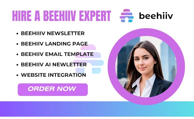 Gig Preview - Set up beehiiv account beehiiv ai newsletter beehiiv landing page beehive