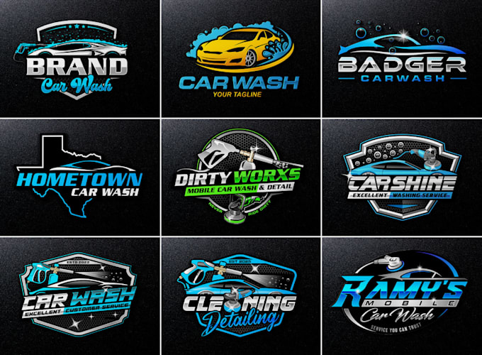 Gig Preview - Design superb repair auto detailing automotive and car wash logo