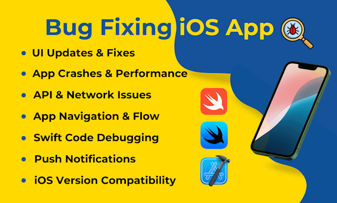 Gig Preview - Fix bugs, crashes, and errors in your ios app using swift and swiftui