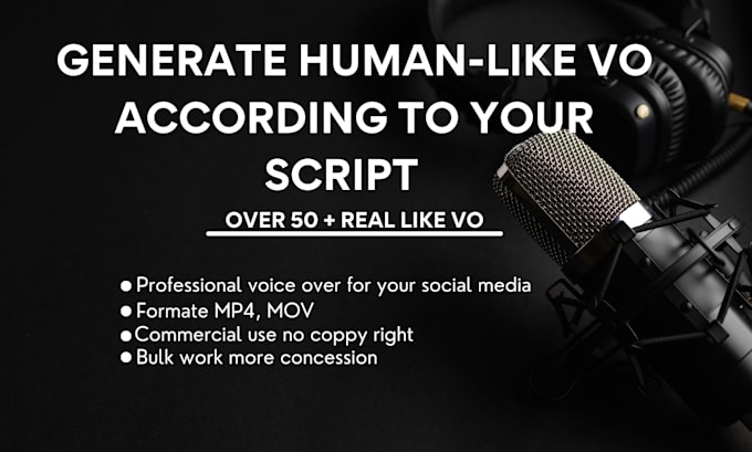 Gig Preview - Generate human like ai vo for your social media content