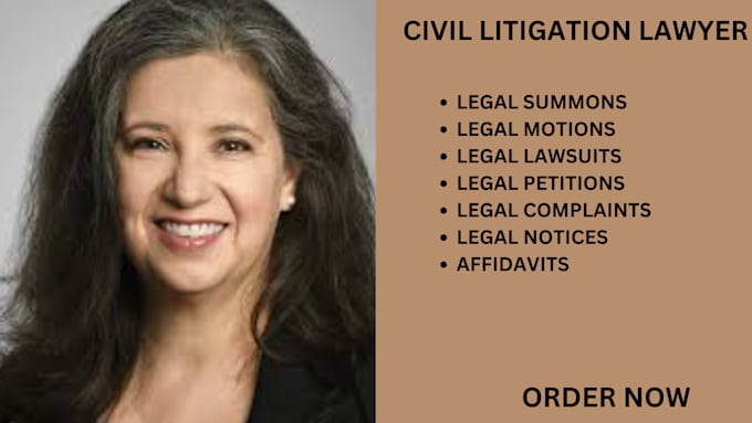 Gig Preview - Be your civil litigation lawyer, and help you get justice